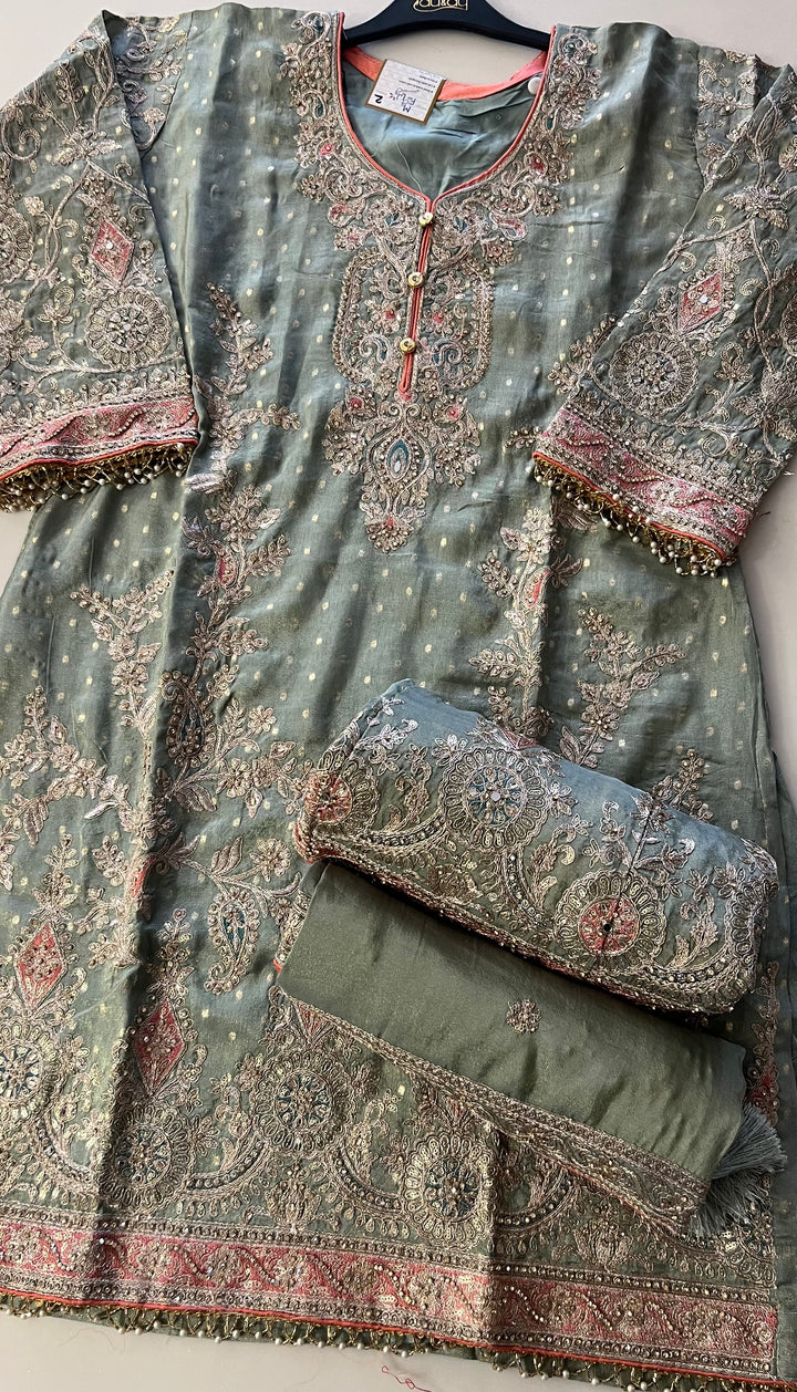ZARI WORK DESIGNER SUIT  - IKFQT02