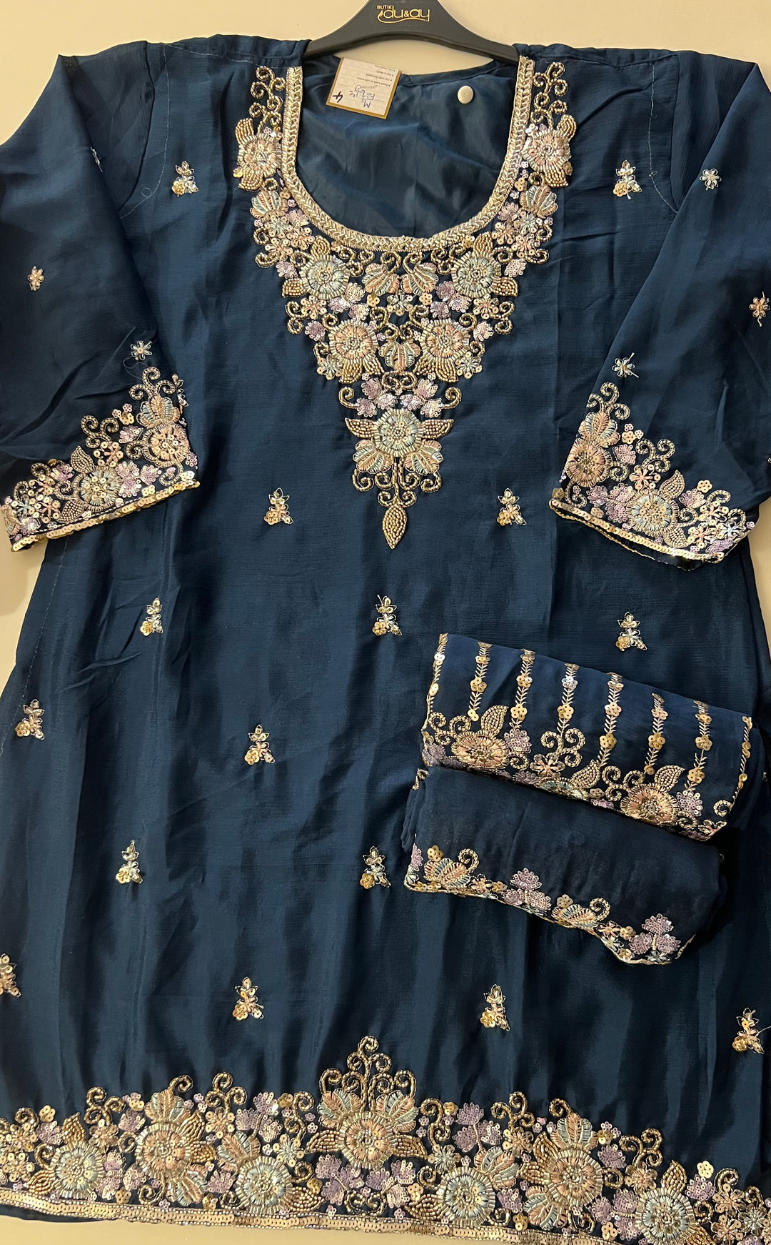 ZARI WORK DESIGNER SUIT  - IKFQE04