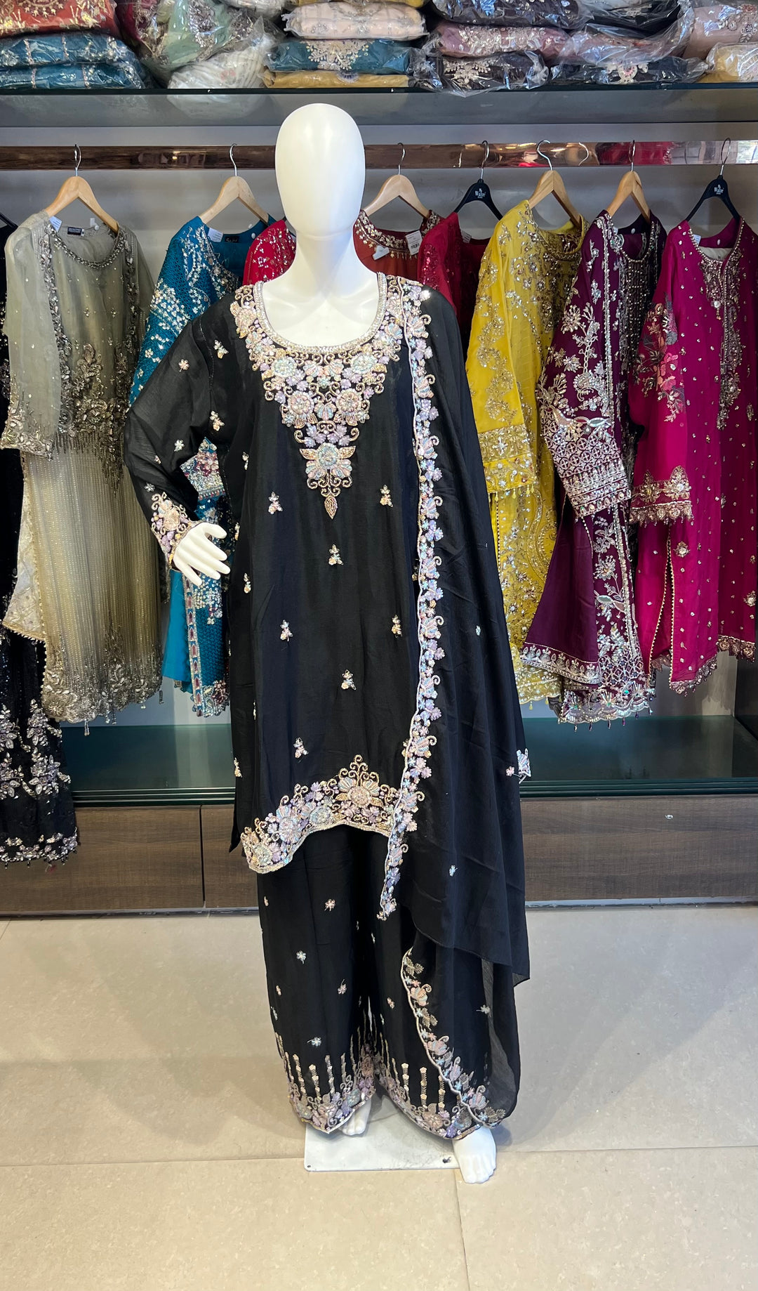 ZARI WORK DESIGNER SUIT  - IKFQE04