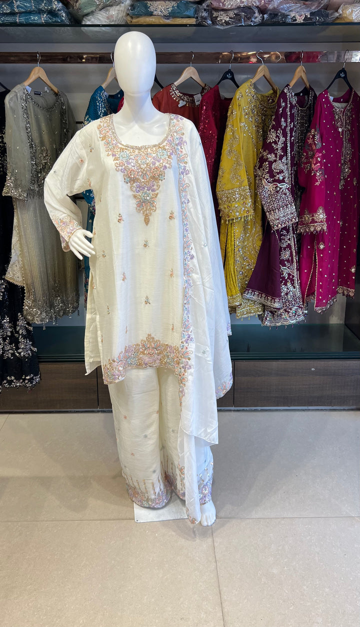 ZARI WORK DESIGNER SUIT  - IKFQE04