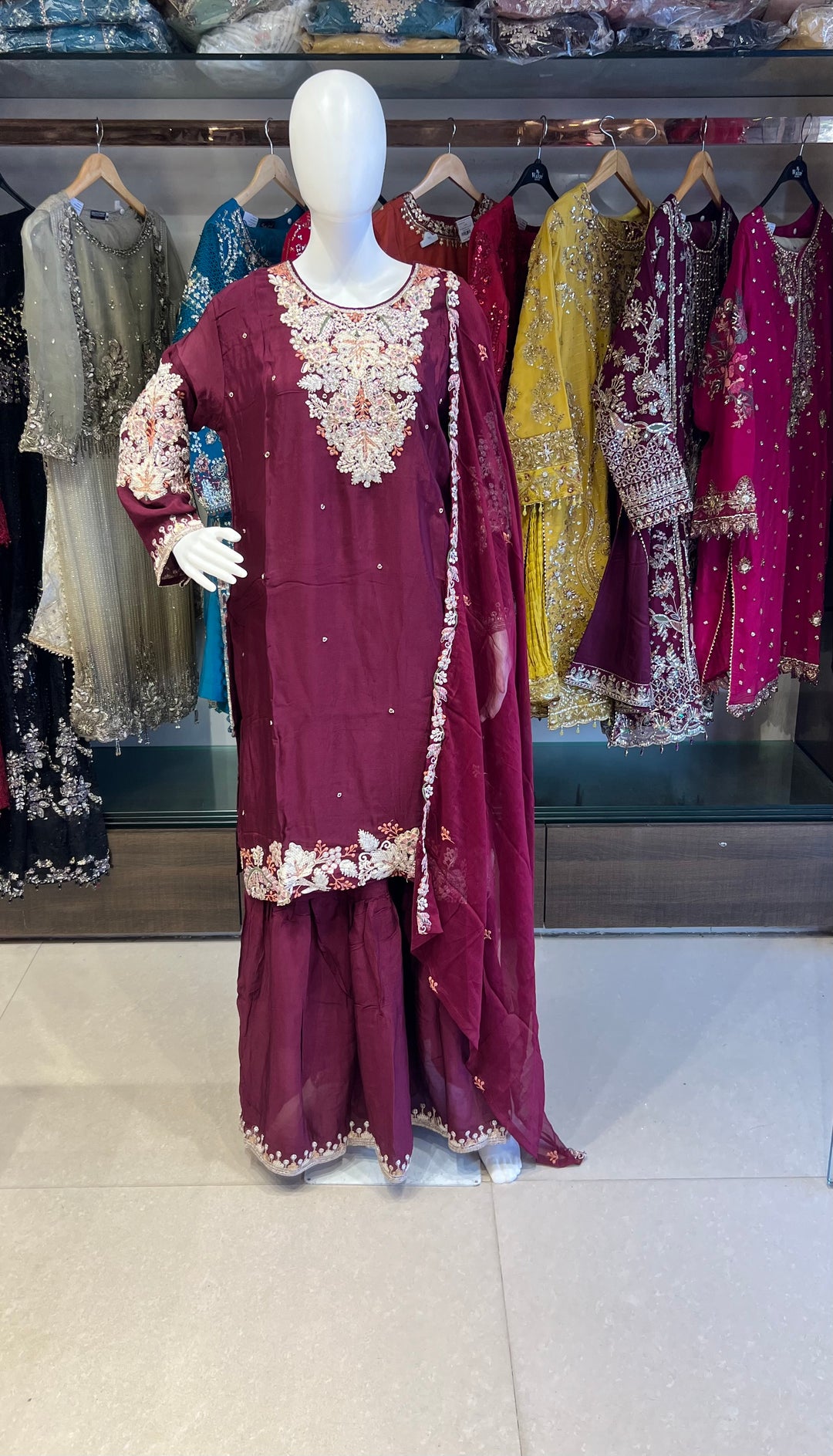 ZARI WORK DESIGNER SUIT  - IKFQT03