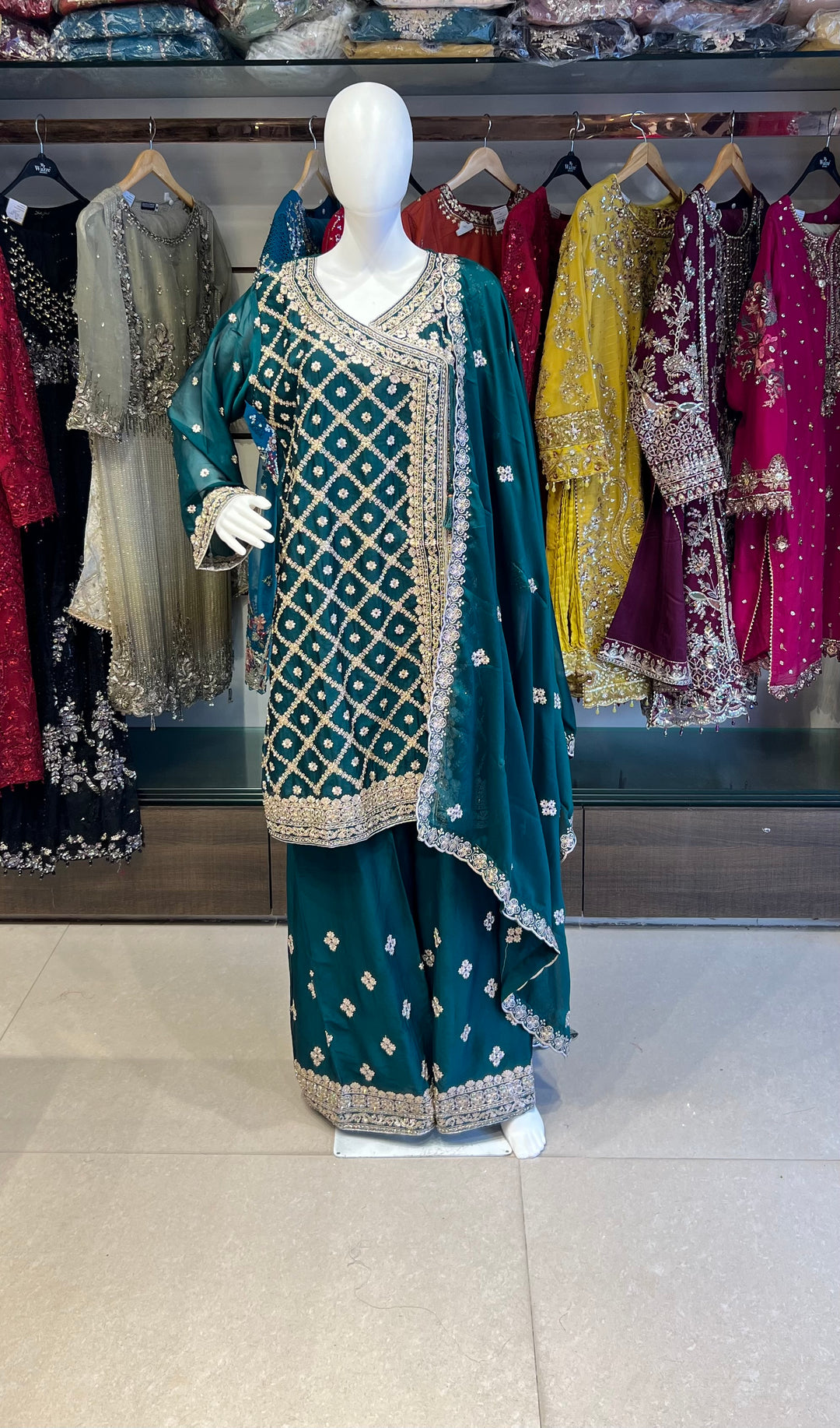 ZARI WORK DESIGNER SUIT  - IKFQT01