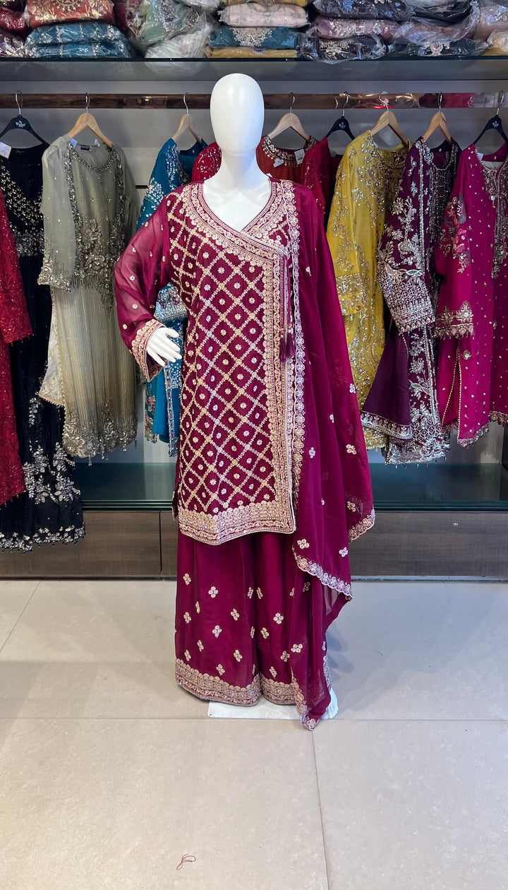 ZARI WORK DESIGNER SUIT  - IKFQT01
