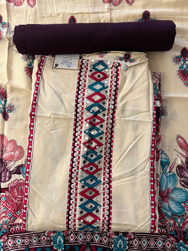 KUSHI DESIGNER UNSTITCHED DRESS MATERIAL-IKLB06
