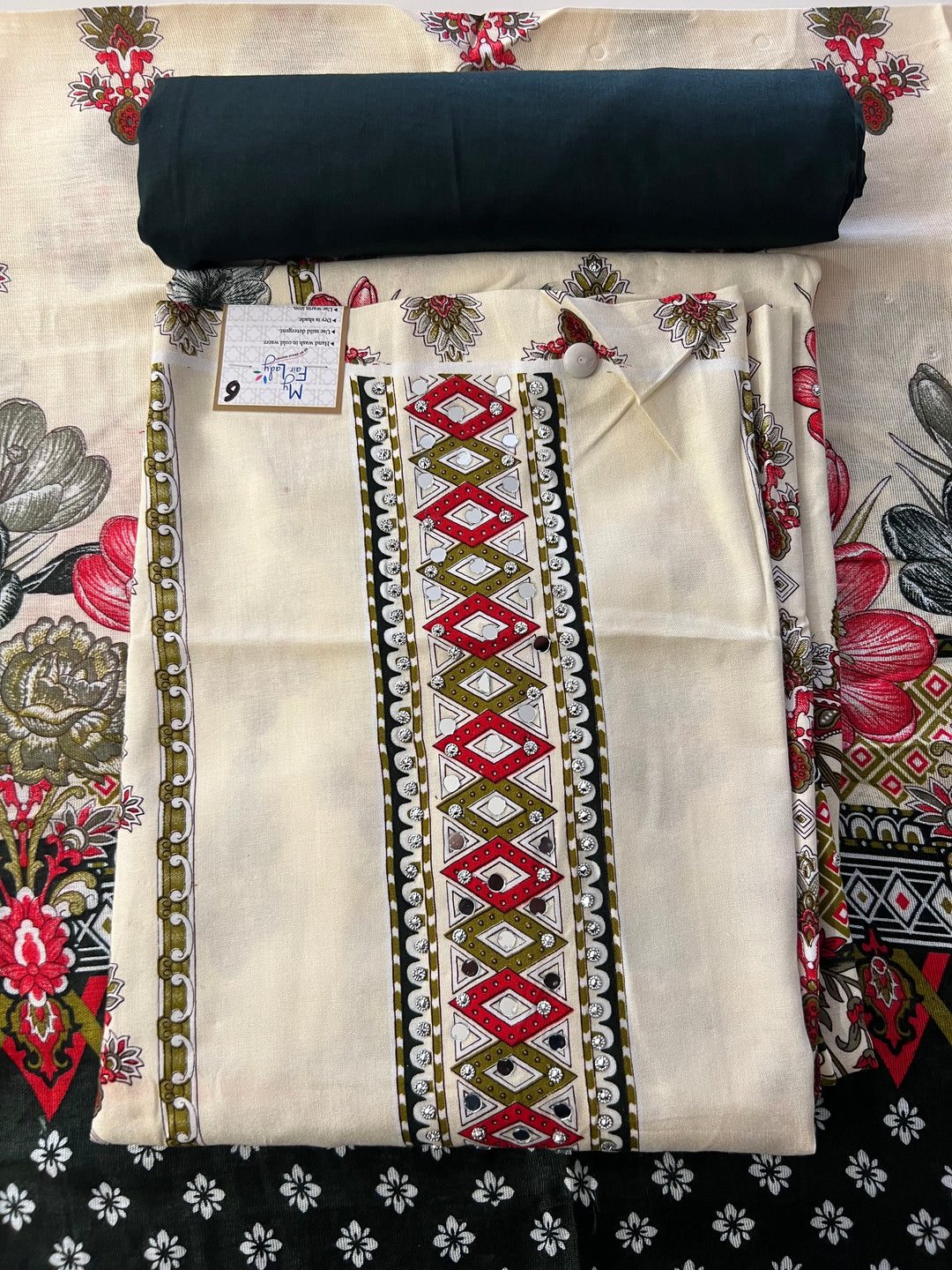 KUSHI DESIGNER UNSTITCHED DRESS MATERIAL-IKLB06