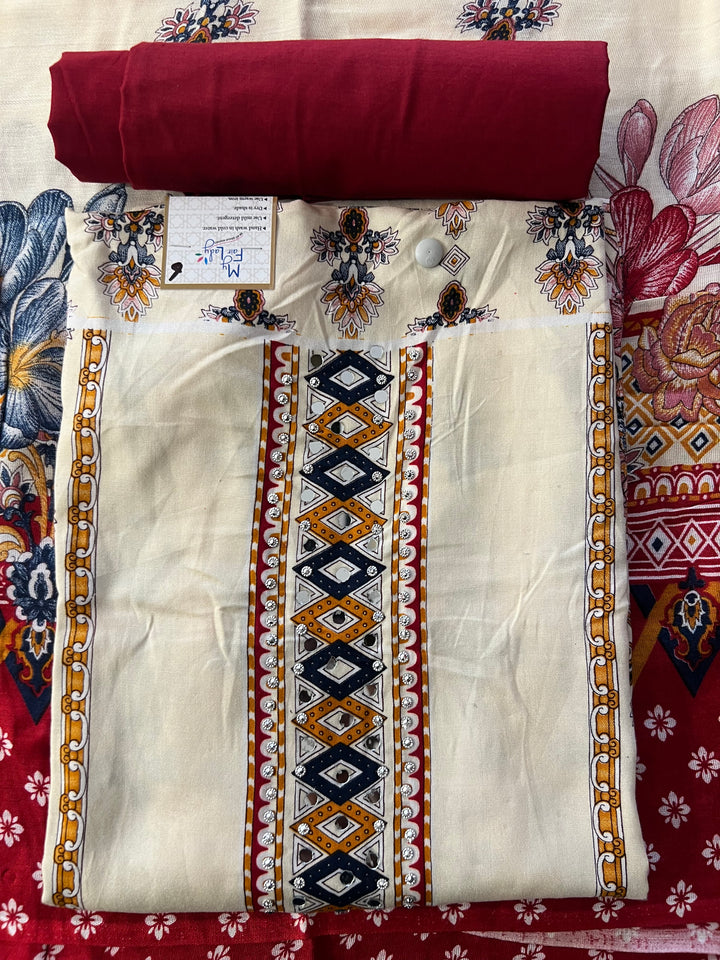 KUSHI DESIGNER UNSTITCHED DRESS MATERIAL-IKLB06