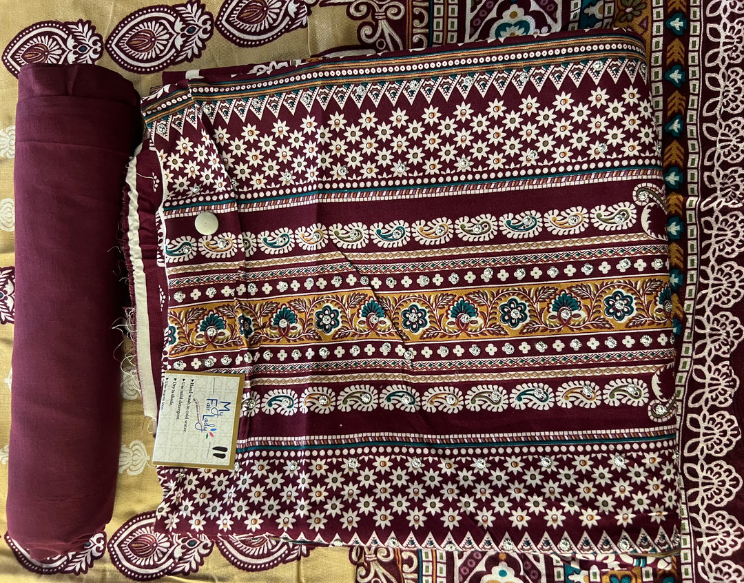 KUSHI DESIGNER UNSTITCHED DRESS MATERIAL-IKLB11