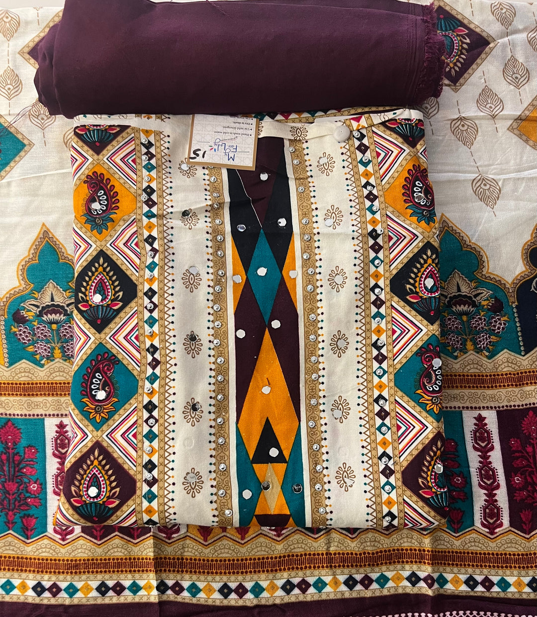 KUSHI DESIGNER UNSTITCHED DRESS MATERIAL-IKLB15