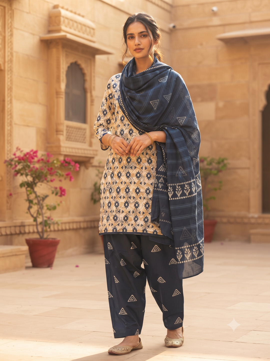 ELITE FESTIVE READYMADE COTTON SUIT-MZR07