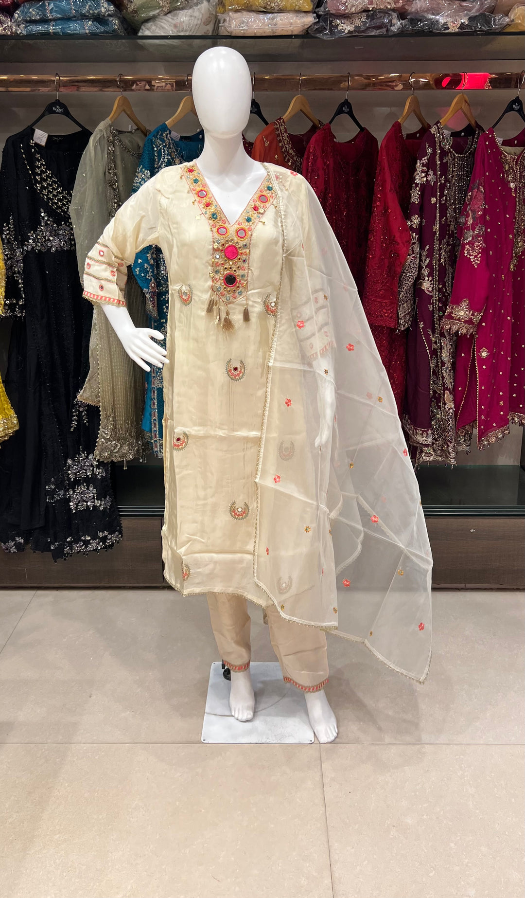 EMBROIDERI AND PRINTED WORK DESIGNER SUIT - MDFY27