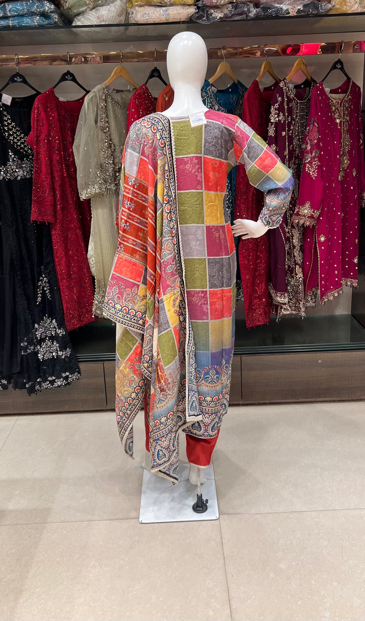 EMBROIDERED WORK DESIGNER  SUIT - IKFQE01