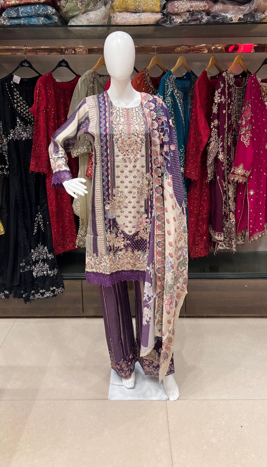 EMBROIDERI AND PRINTED WORK DESIGNER SUIT - MDFY20