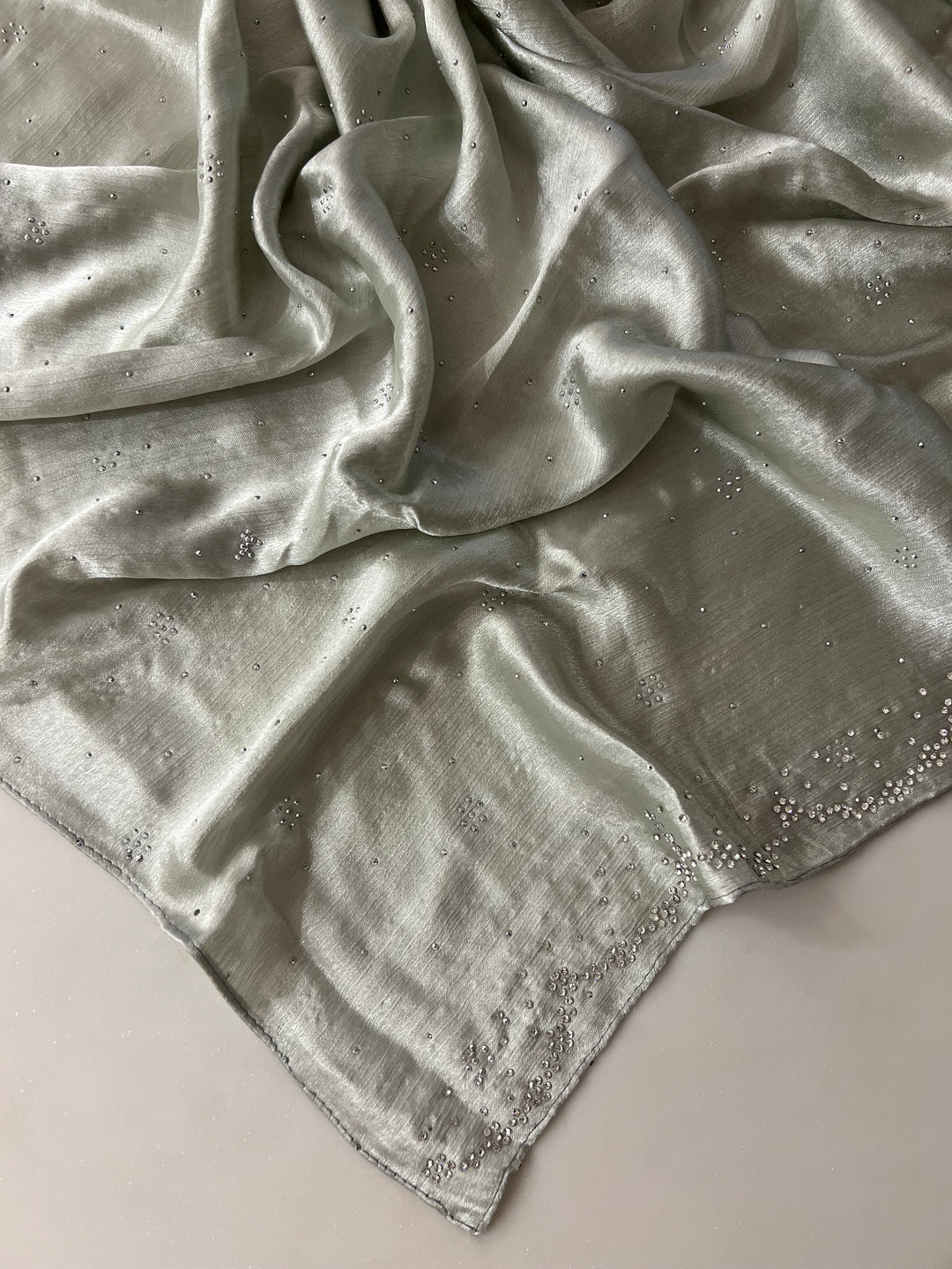 MONA SATIN FANCY STONE WORK HIJABS 1.75M*0.5M - BTZ02