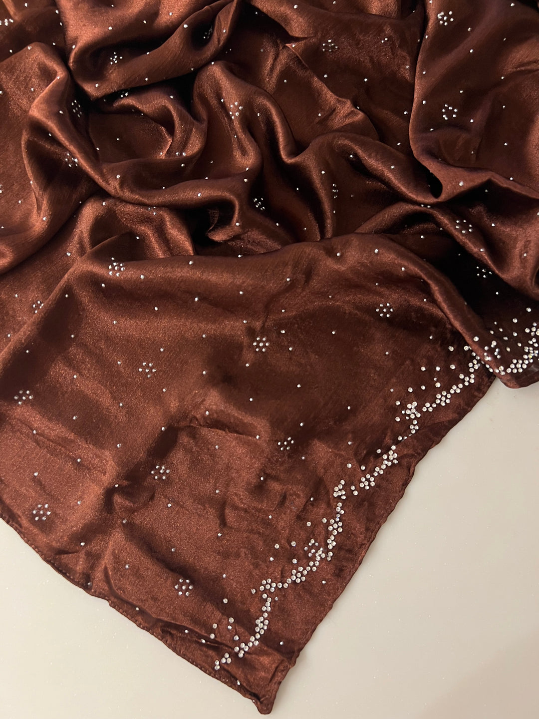 MONA SATIN FANCY STONE WORK HIJABS 1.75M*0.5M - BTZ02