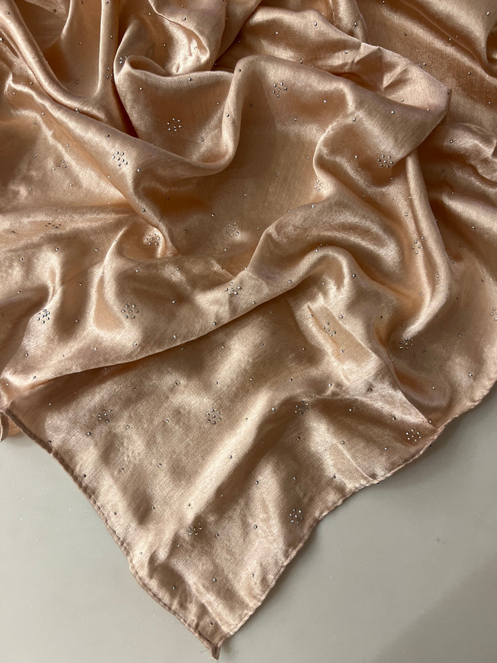 MONA SATIN FANCY STONE WORK HIJABS 1.75M*0.5M - BTZ02