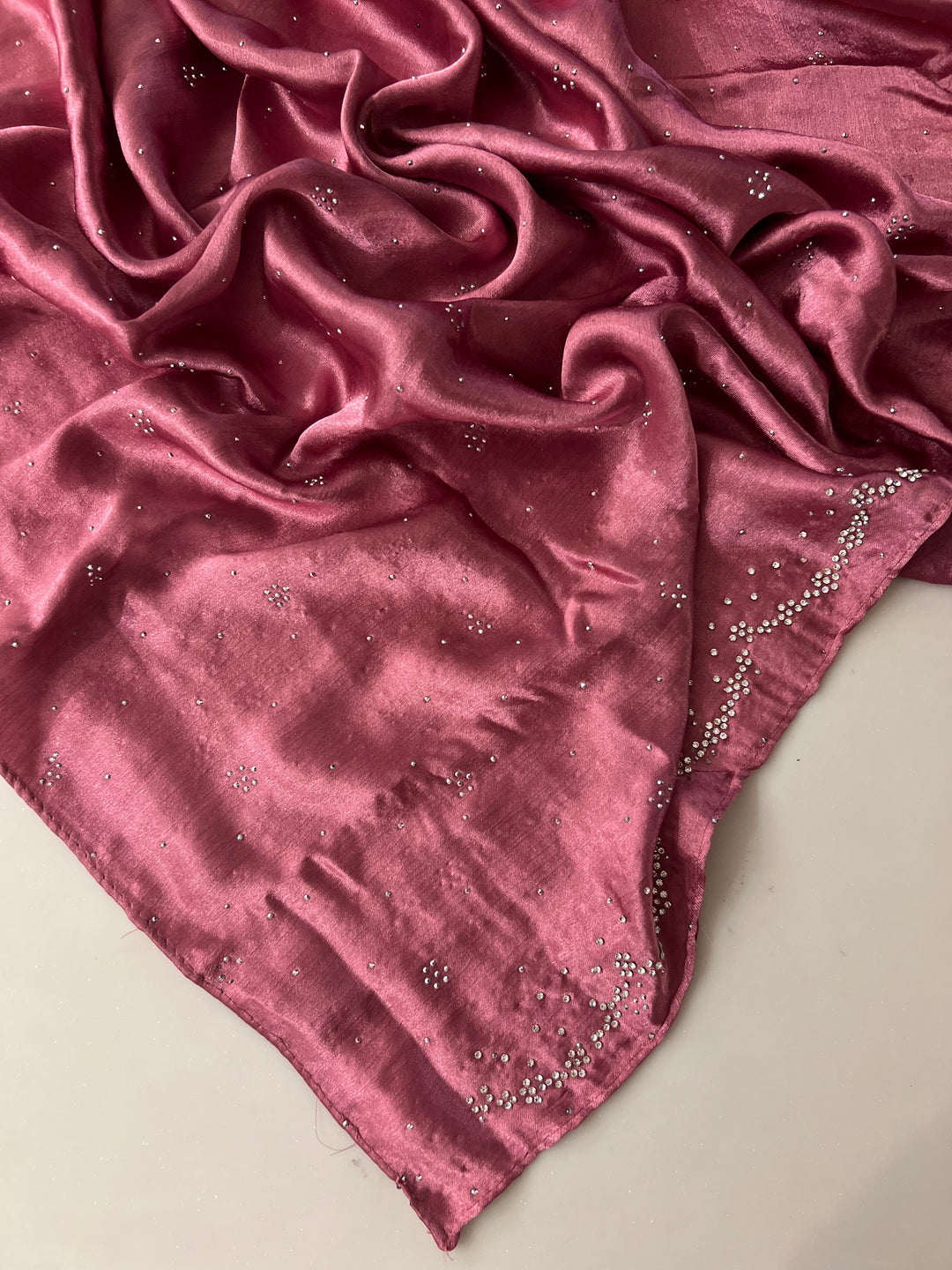 MONA SATIN FANCY STONE WORK HIJABS 1.75M*0.5M - BTZ02