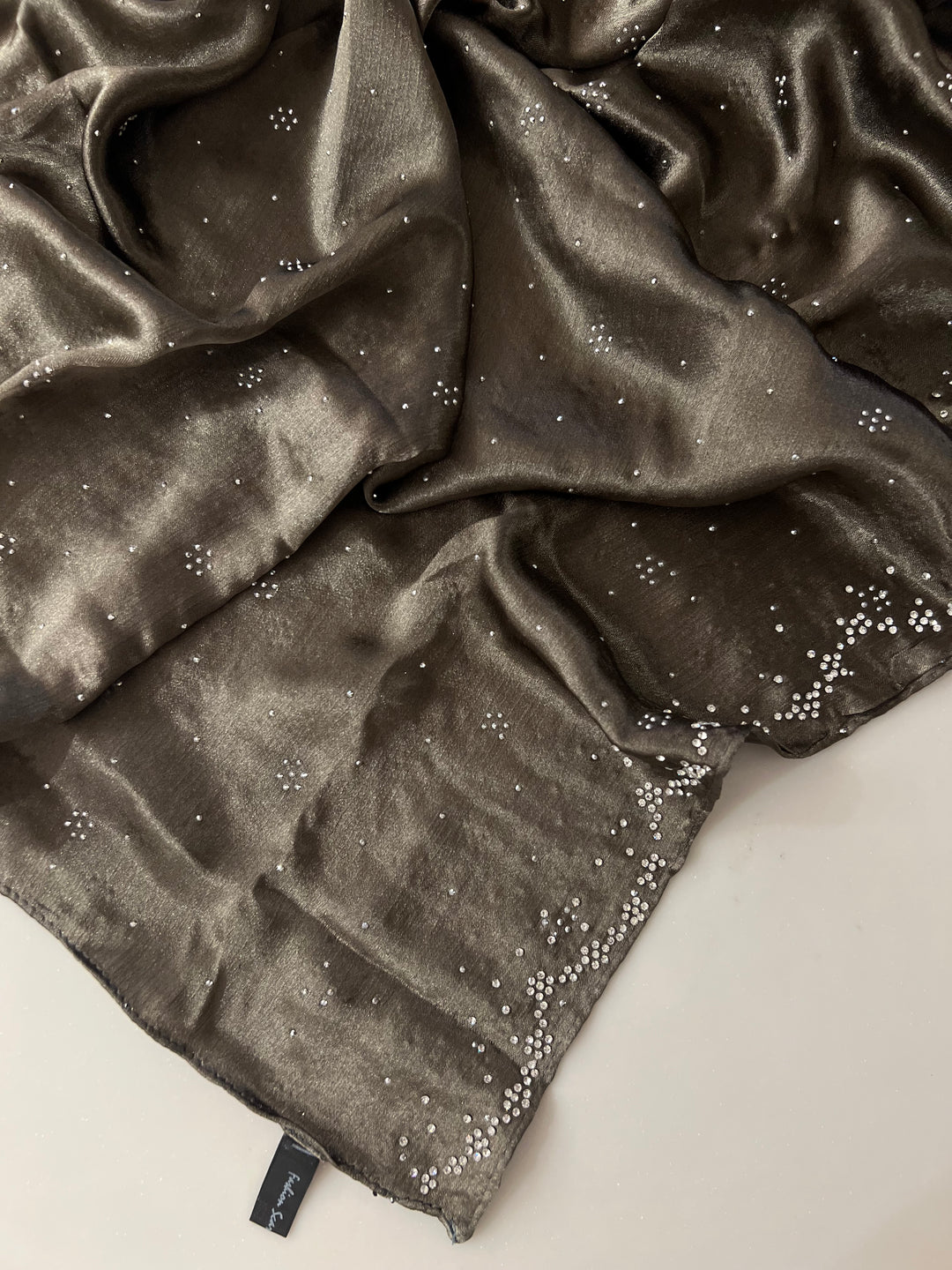 MONA SATIN FANCY STONE WORK HIJABS 1.75M*0.5M - BTZ02