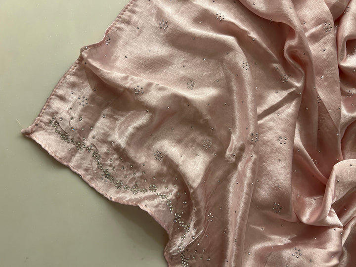 MONA SATIN FANCY STONE WORK HIJABS 1.75M*0.5M - BTZ02