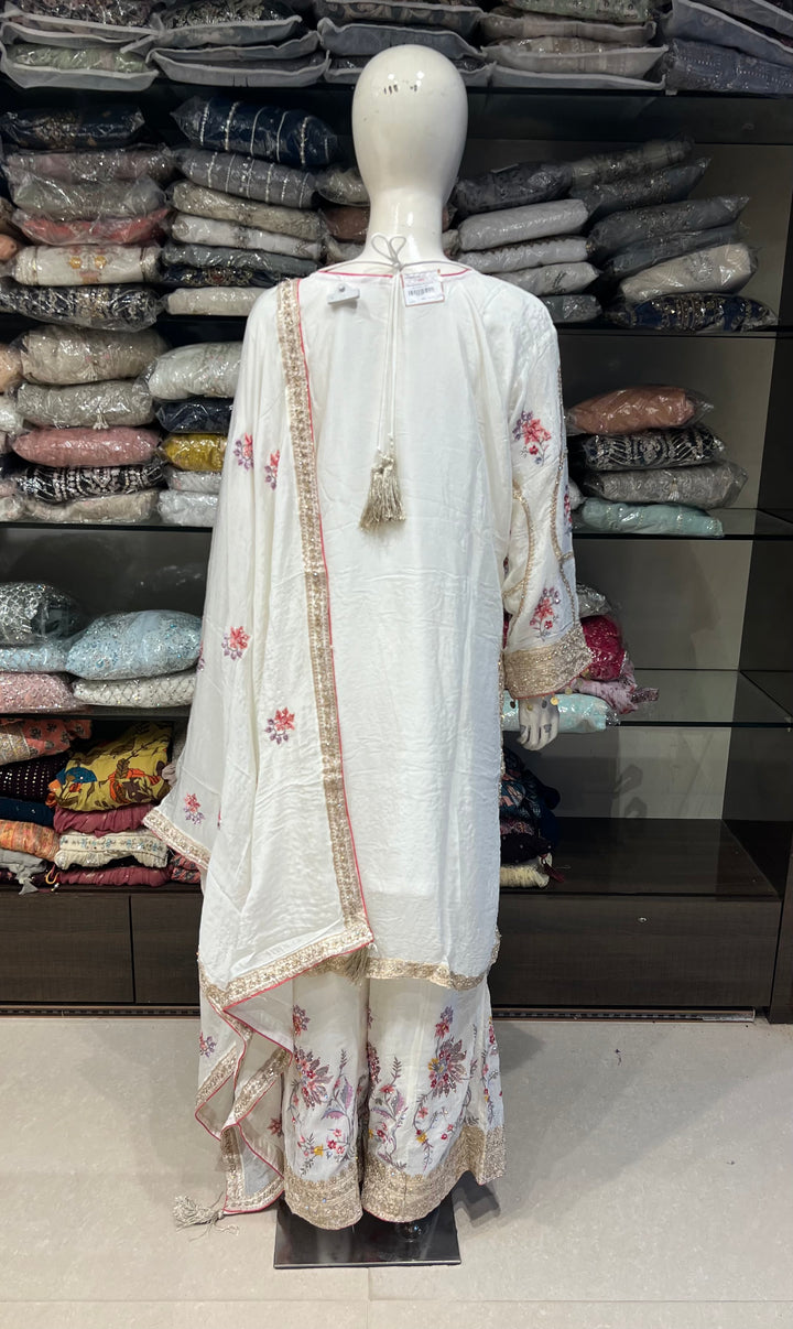 KASHMIRI WORK DESIGNER SUIT-IKRRA02/WHITE