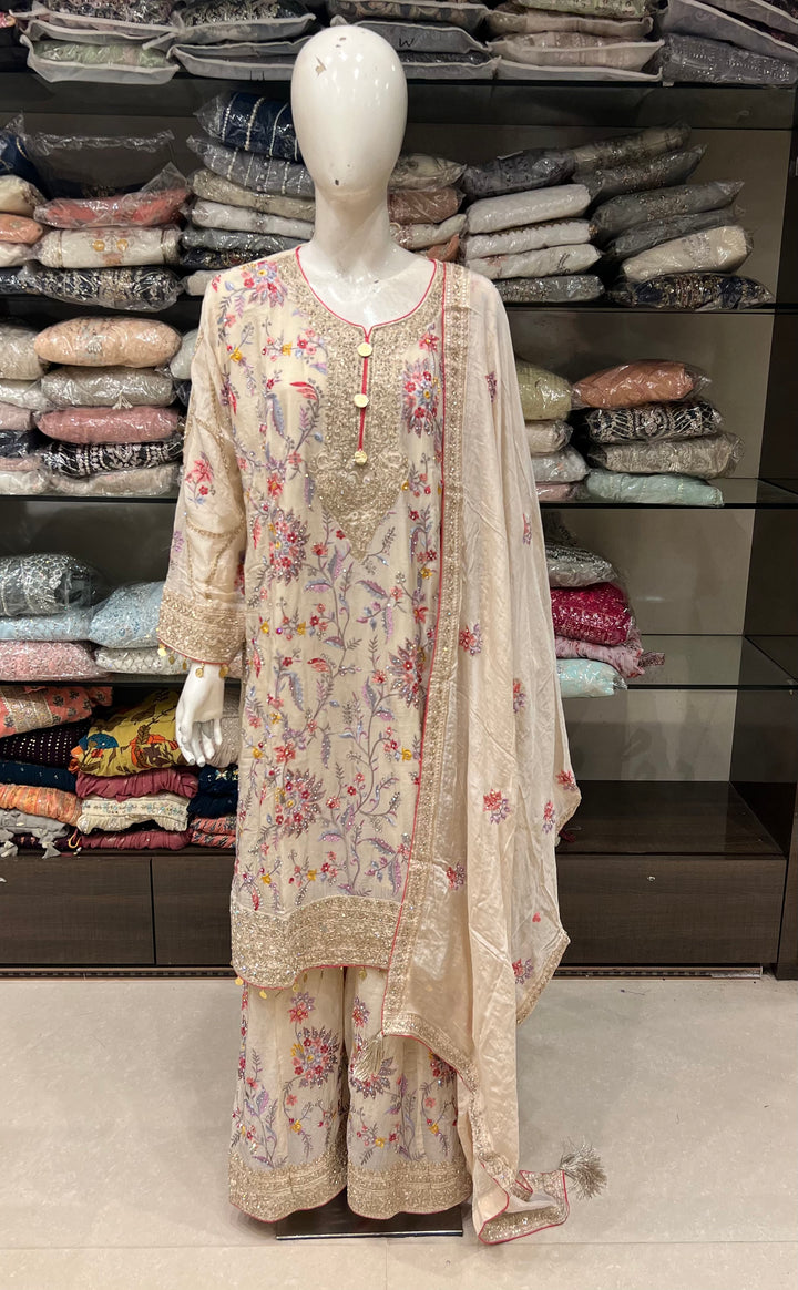 KASHMIRI WORK DESIGNER SUIT-IKKRA02/OFF WHITE