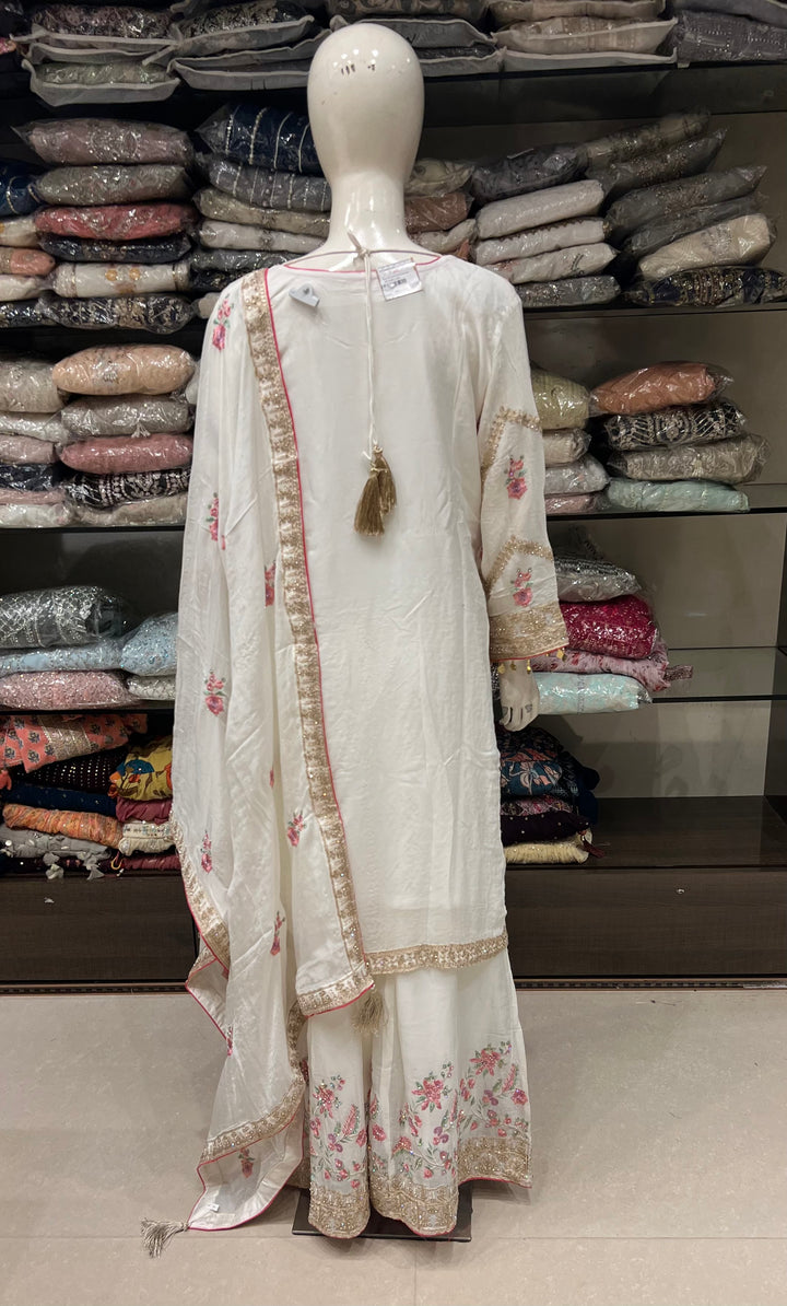 KASHMIRI WORK DESIGNER SUIT-IKRRA01/WHITE