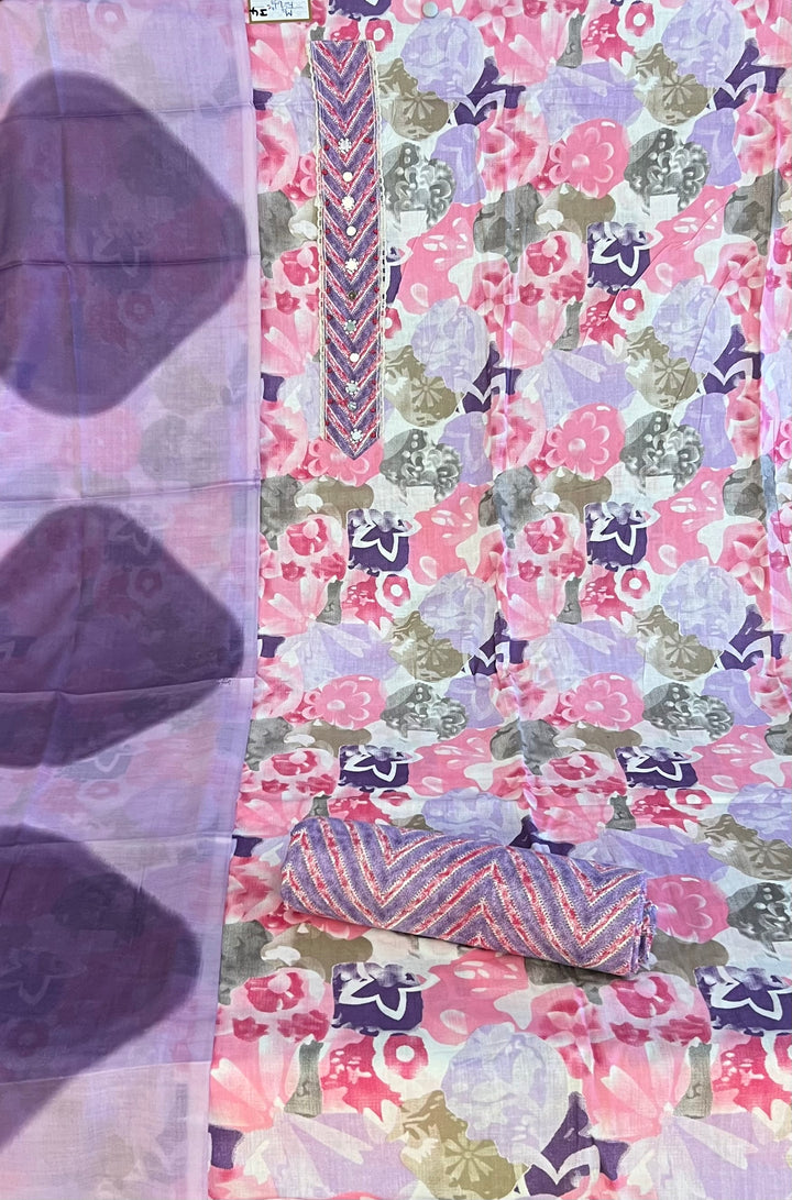 DESIGNER UNSTITCHED DRESS MATERIAL - BTMF34