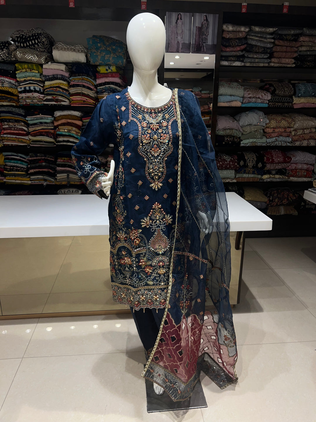 PAYAL DESIGNER HUSNARA EMB SUIT- H702