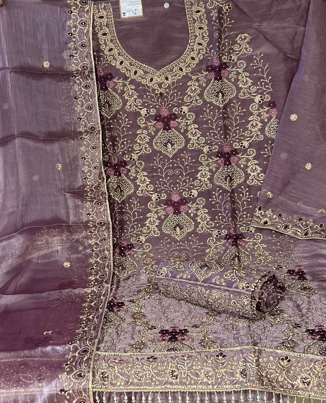 SEMI STITCH WORK DESIGNER SUIT - IKEJ22