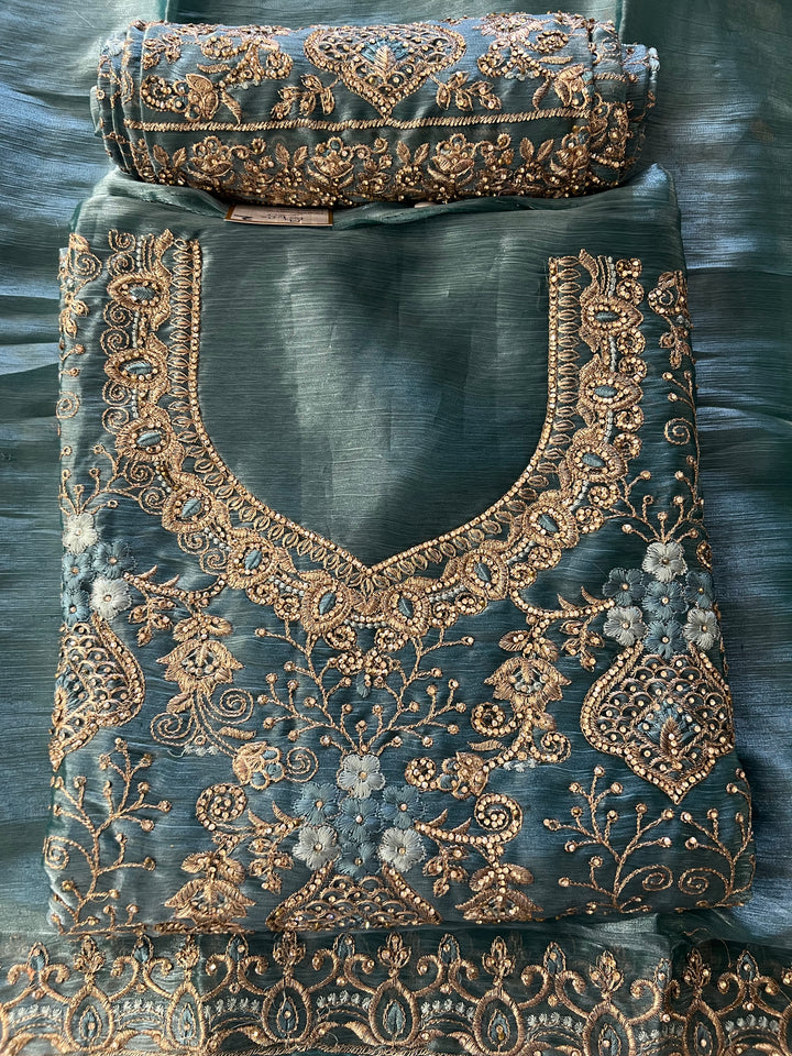 SEMI STITCH WORK DESIGNER SUIT - IKEJ22