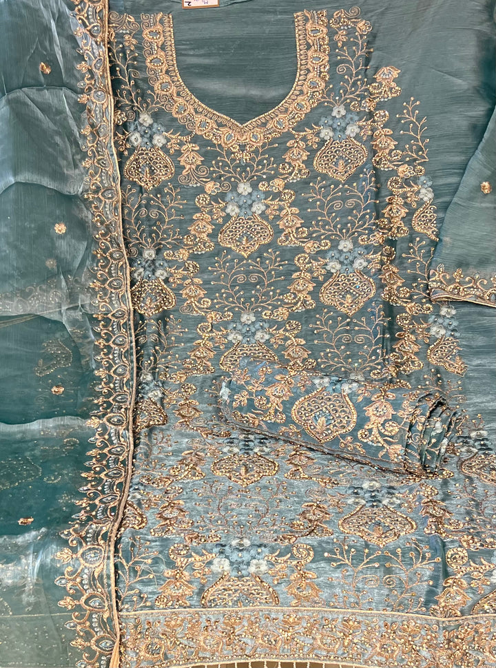 SEMI STITCH WORK DESIGNER SUIT - IKEJ22