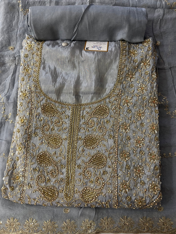 DESIGNER UNSTITCHED DRESS MATERIAL - IKEJ23