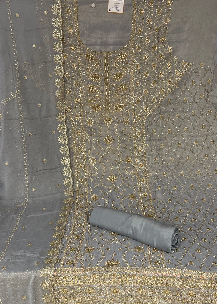 DESIGNER UNSTITCHED DRESS MATERIAL - IKEJ23