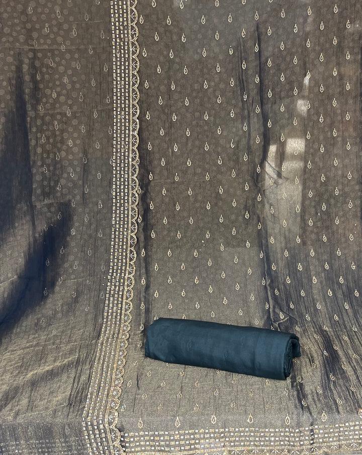 DESIGNER UNSTITCHED DRESS MATERIAL - IKEJ28