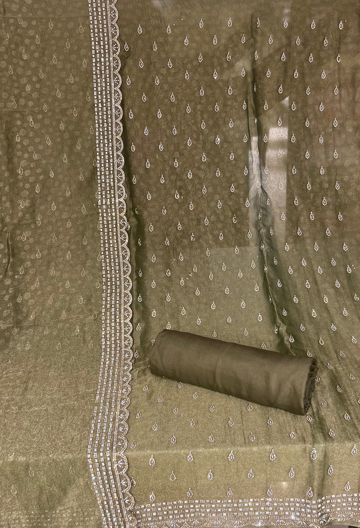 DESIGNER UNSTITCHED DRESS MATERIAL - IKEJ28