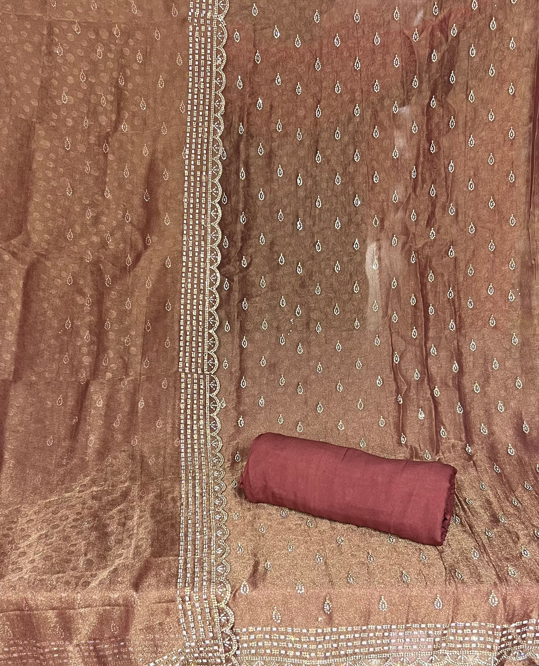 DESIGNER UNSTITCHED DRESS MATERIAL - IKEJ28