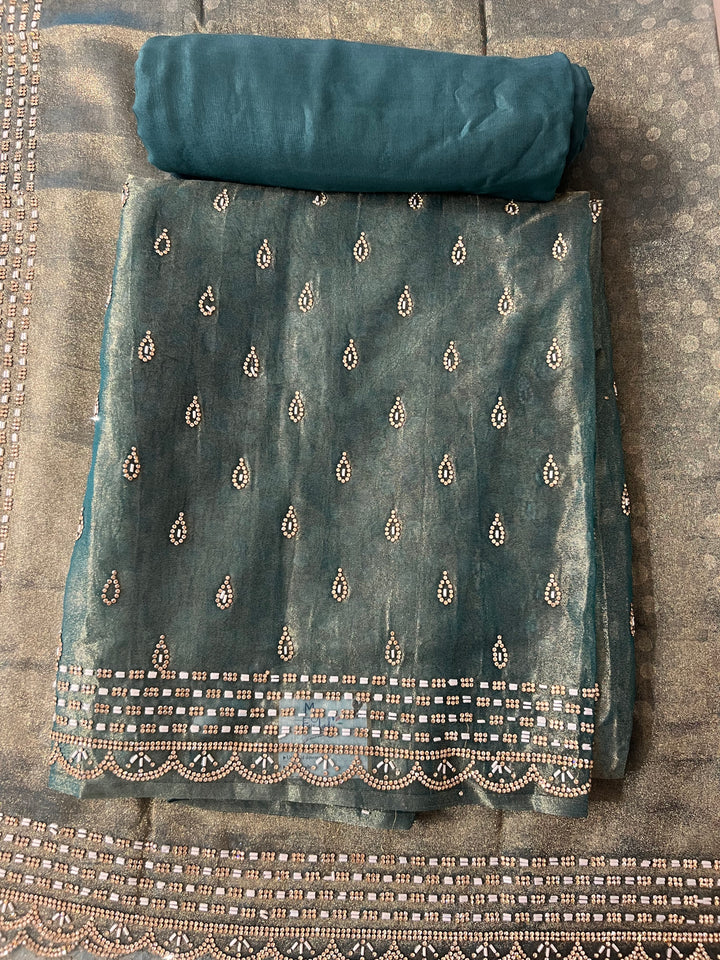 DESIGNER UNSTITCHED DRESS MATERIAL - IKEJ28