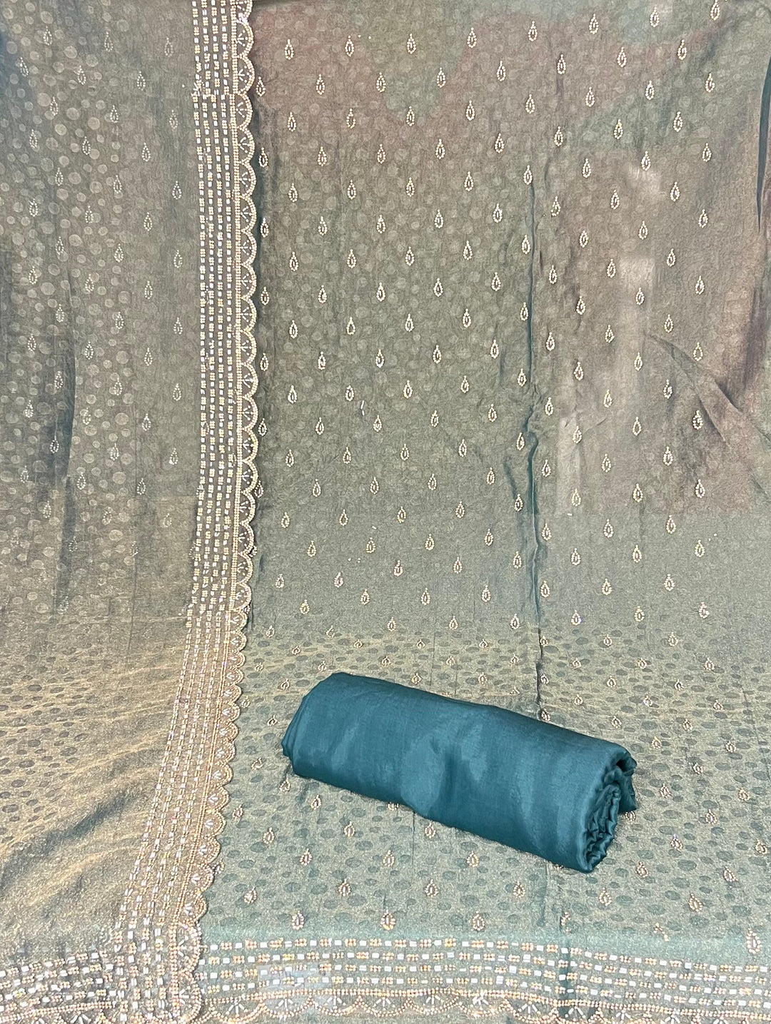 DESIGNER UNSTITCHED DRESS MATERIAL - IKEJ28