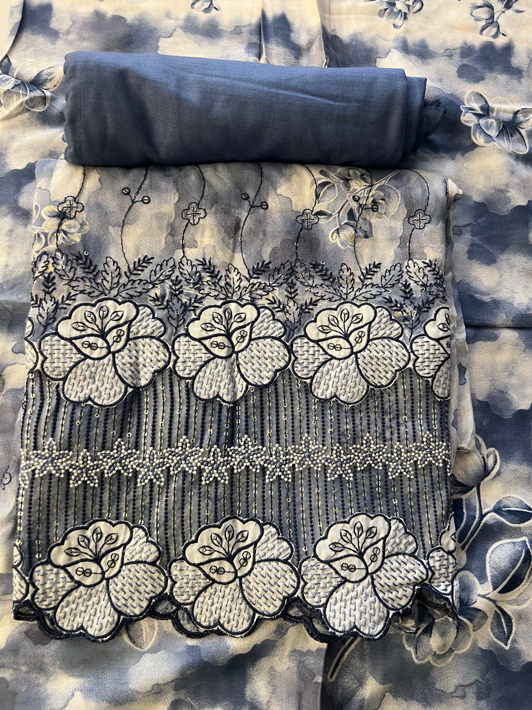 DESIGNER UNSTITCHED DRESS MATERIAL-MZE14