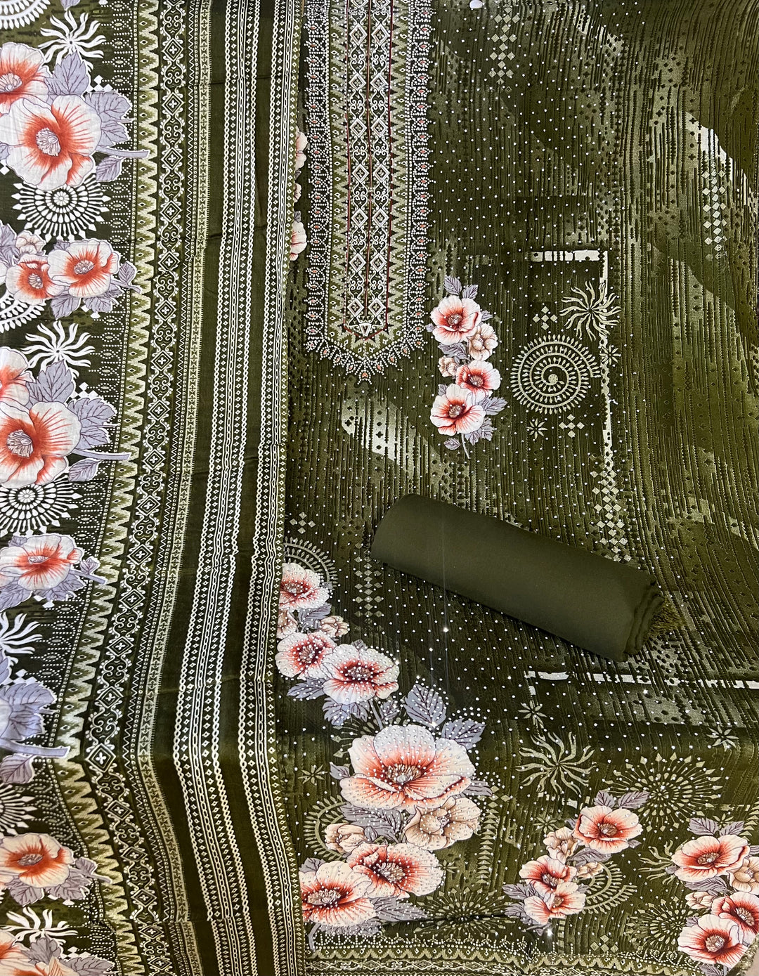 DESIGNER UNSTITCHED DRESS MATERIAL-MZE15
