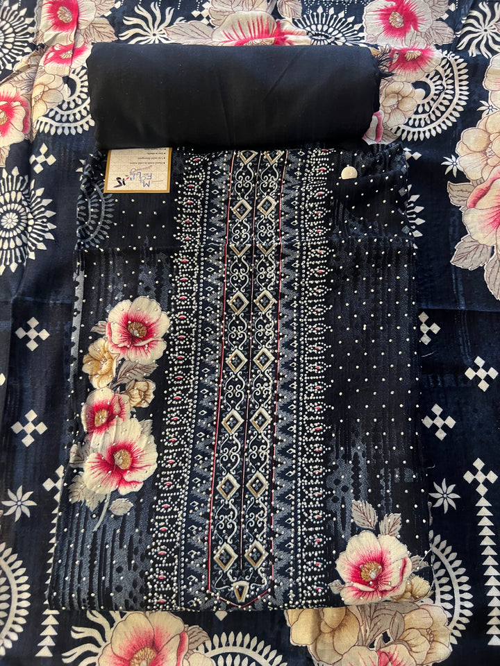 DESIGNER UNSTITCHED DRESS MATERIAL-MZE15