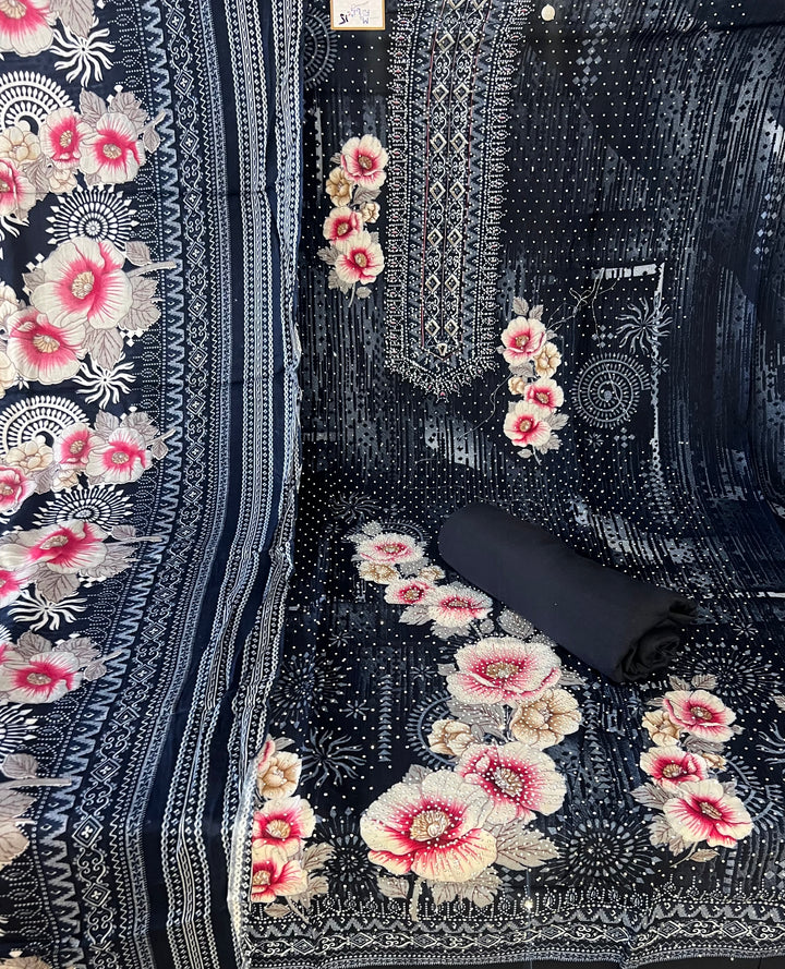 DESIGNER UNSTITCHED DRESS MATERIAL-MZE15
