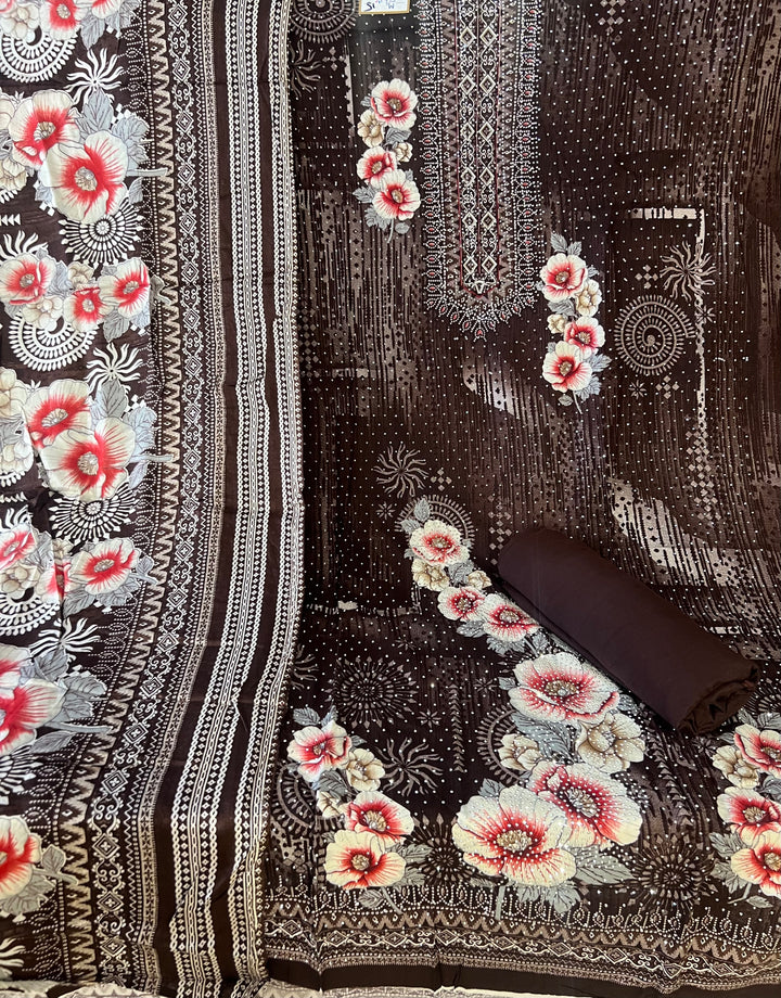 DESIGNER UNSTITCHED DRESS MATERIAL-MZE15