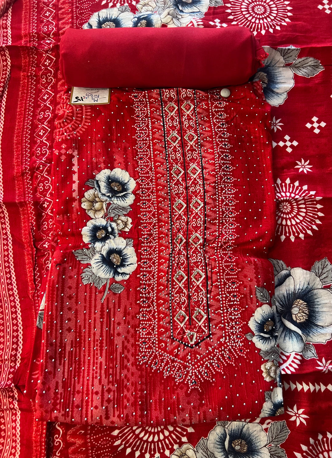 DESIGNER UNSTITCHED DRESS MATERIAL-MZE15