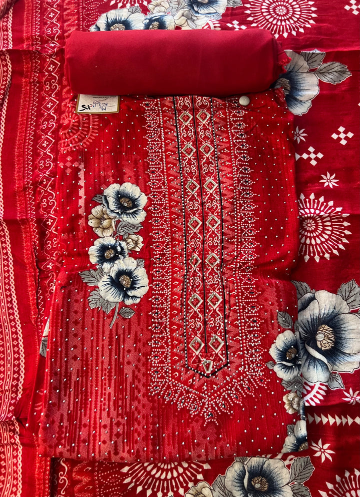 DESIGNER UNSTITCHED DRESS MATERIAL-MZE15