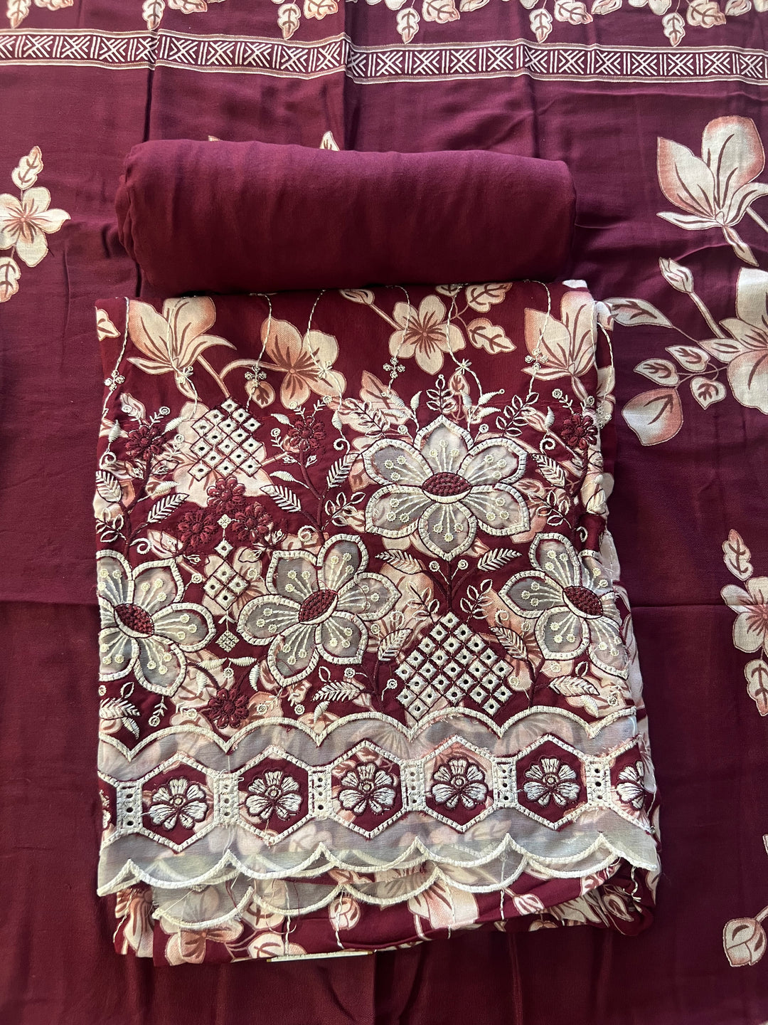 DESIGNER UNSTITCHED DRESS MATERIAL-MZE12