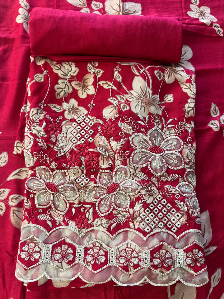 DESIGNER UNSTITCHED DRESS MATERIAL-MZE12