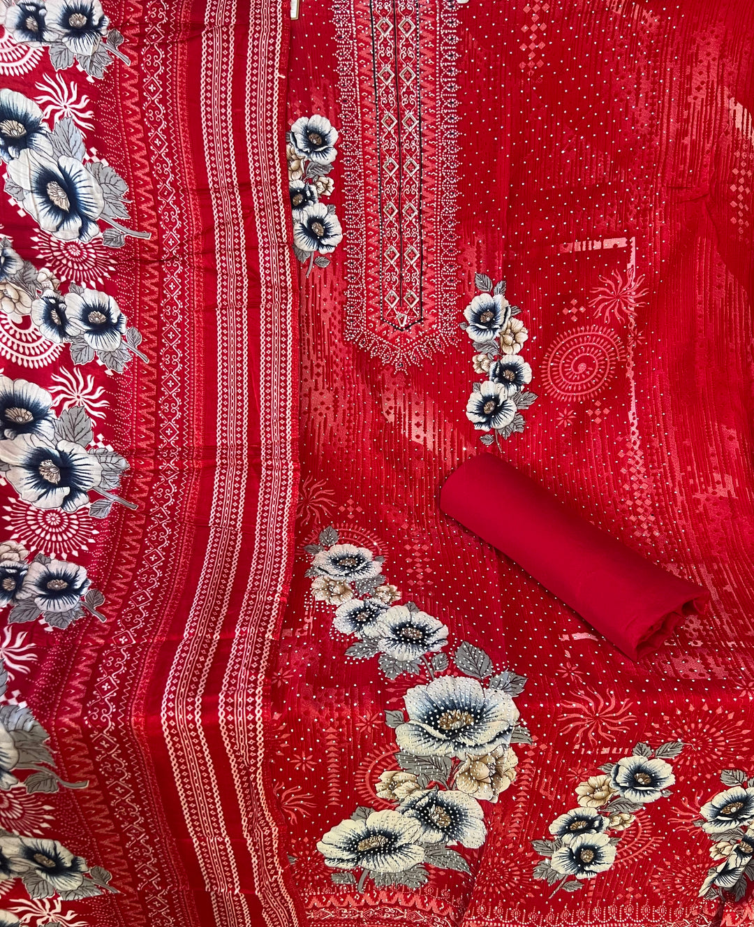 DESIGNER UNSTITCHED DRESS MATERIAL-MZE15