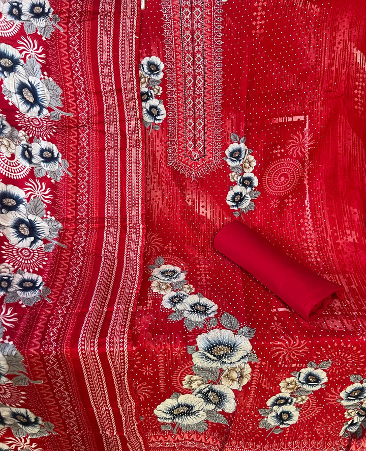 DESIGNER UNSTITCHED DRESS MATERIAL-MZE15