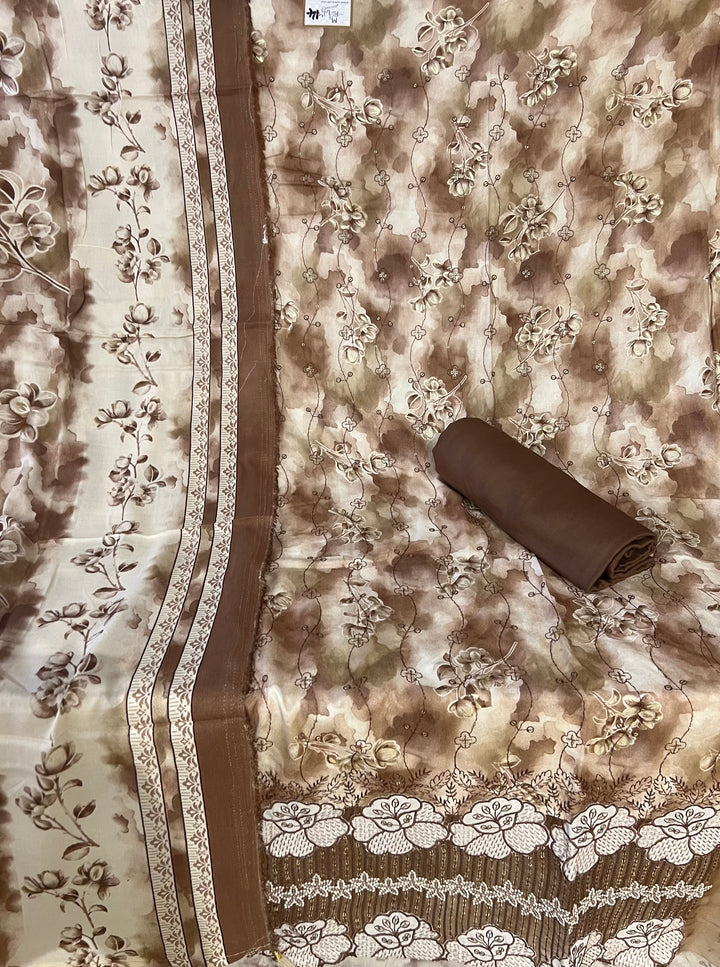 DESIGNER UNSTITCHED DRESS MATERIAL-MZE14