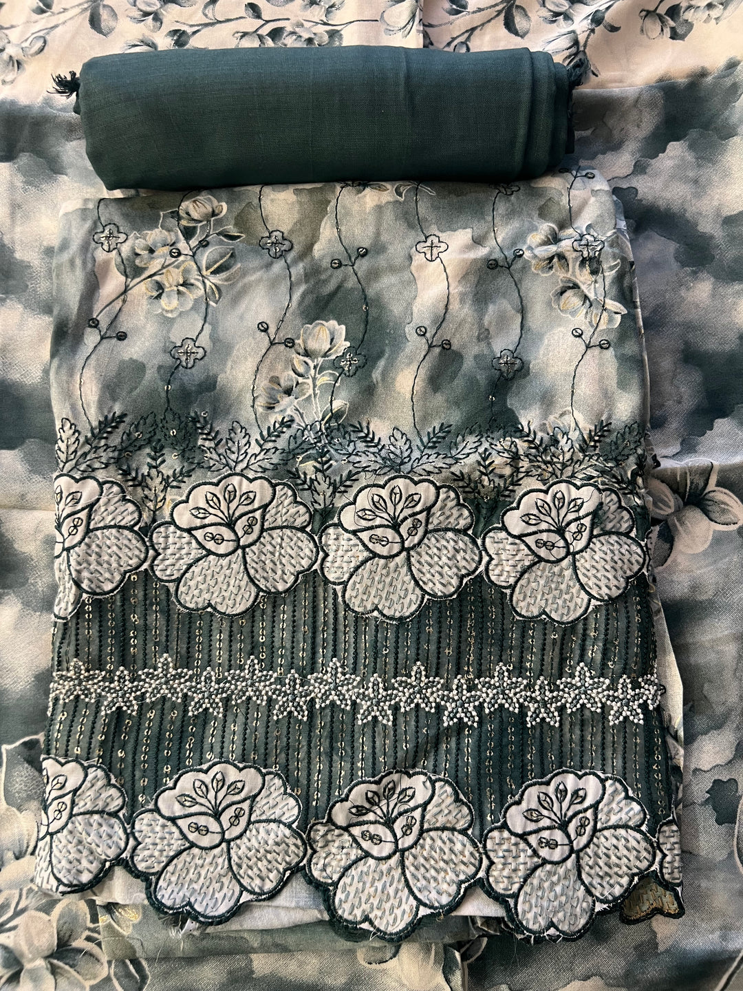 DESIGNER UNSTITCHED DRESS MATERIAL-MZE14